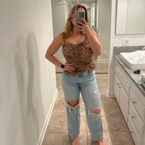 Animal Print Popcorn Top